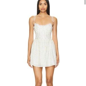 For Love And Lemons Yellow Floral Mini Dress